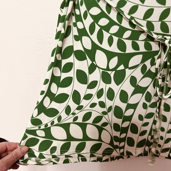 Vintage‎ 90s Y2K Milkmaid Babydoll Tie Back Coquette Fairy Forest Leaf Print XL - Picture 3 of 14